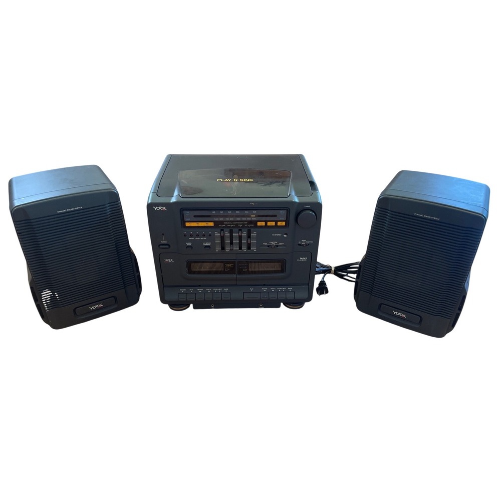 Vintage Yorx M100 Dual Cassette Stereo System AM/FM S86 Speakers Play N Sing